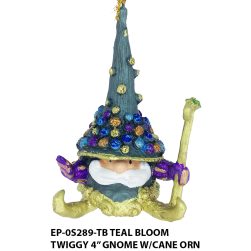 Twiggy Gnome W/Cane - Teal Bloom