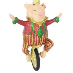 Balancing Pig On Unicycle - Trad Red